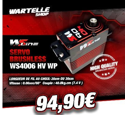BRUSHLESS SERVO WS4006 HV WP - LG WIRE 20CM WS-LINE WSLS-4006-20CM